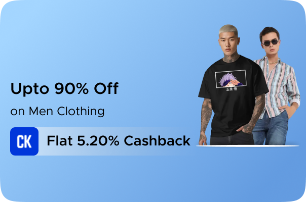 Flipkart: Upto 90% Off on Men Clothing + Flat 5.20% CashKaro Cashback